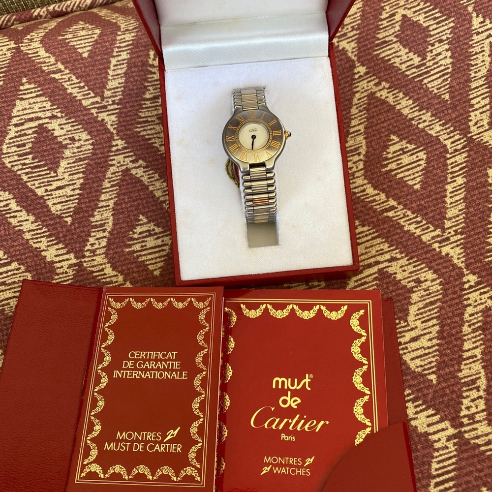 Cartier Watch  Must 21 27mm Women's Cream X Silver - Picture 3 of 9